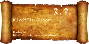 Király Vidor névjegykártya