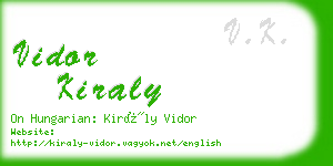 vidor kiraly business card